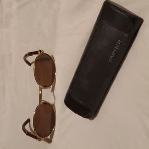 Cartier Vintage Giverny Gold/Wood 53/22 Sunglasses